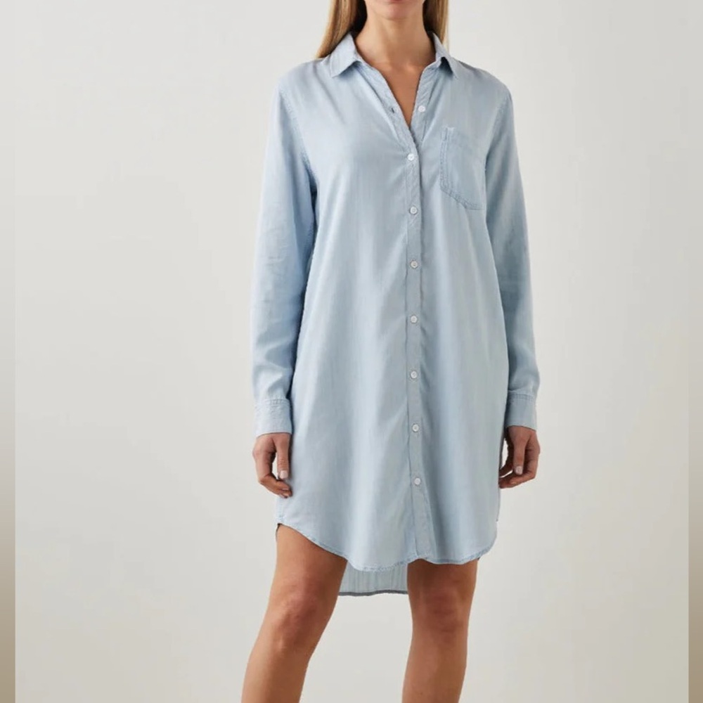 RAILS Sawyer Button-Down Shirt Dress Light Vintage Wash Blue Size M